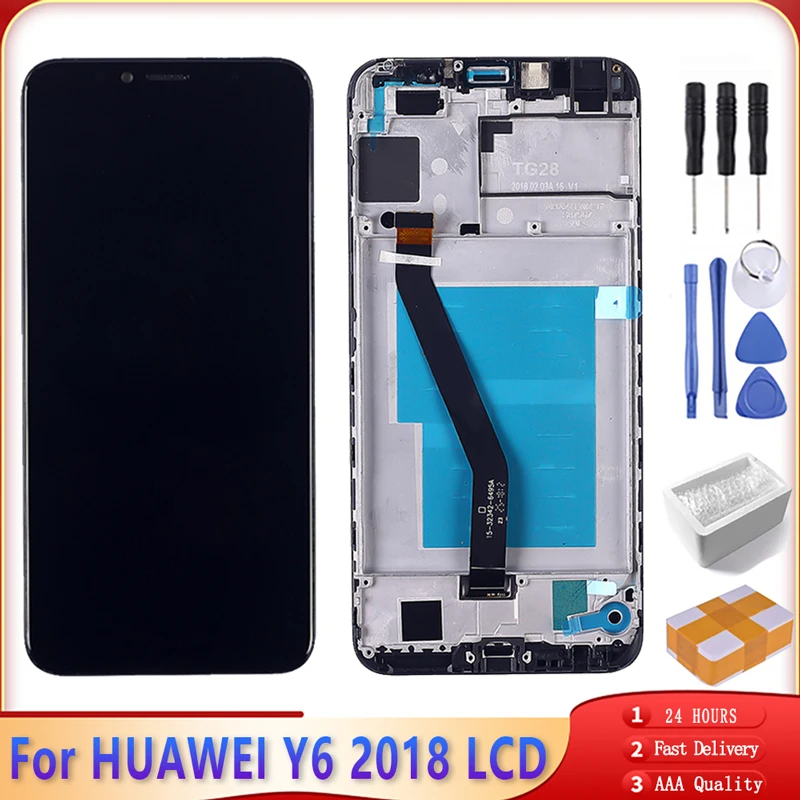 5 7 ''для Huawei Y6 2018 ЖК-дисплей сенсорный экран дигитайзер для сборки с корпусом