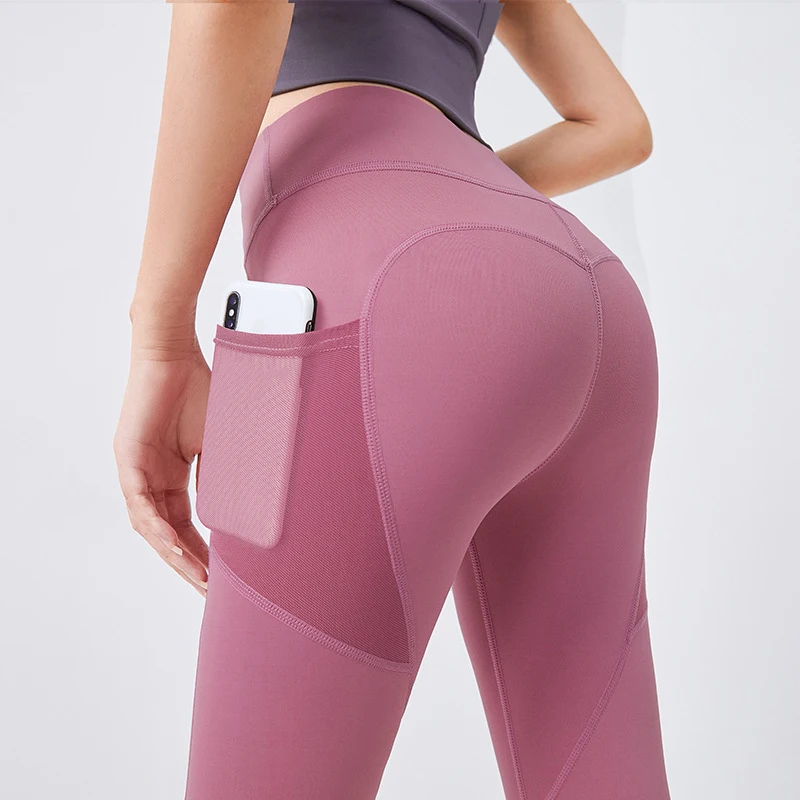 

High Waist Seamless Gym Women Yoga Pants With Pocket Fitness Sports Wear Plus Size S-XXL Sweat Running Pants Yoga Leggings