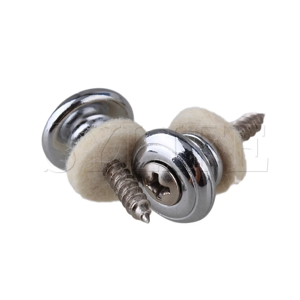 Пара хромированных грибов для гитарного ремешка с кнопками | Спорт и развлечения