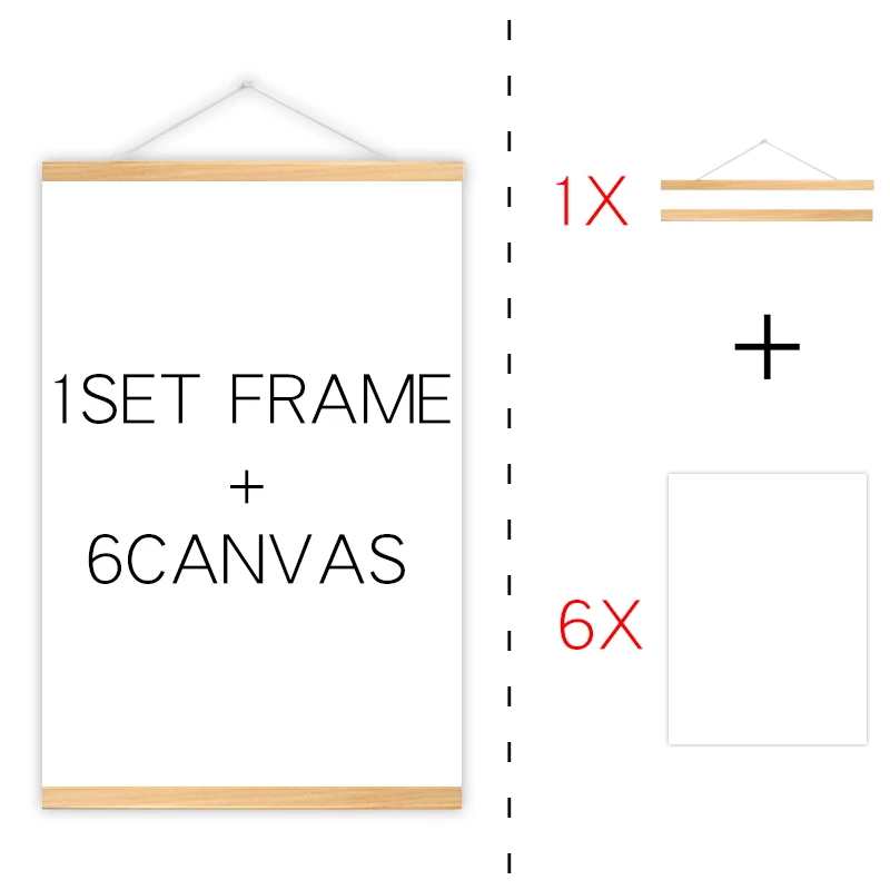 

6 Pieces White Blank Cotton Canvas With Wooden Frame For Scroll Oil Painting DIY Hand-painted Drawing Poster