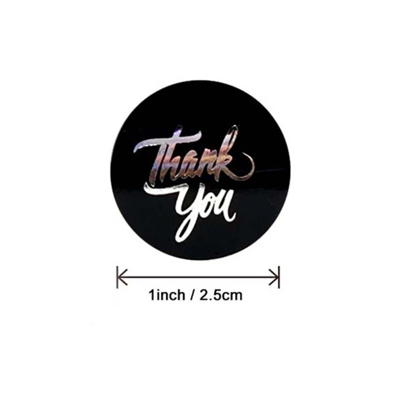 

500pcs/roll Black DIY Thank You For Your Order Stickers Wedding Handmade with Love Round Seal Labels Scrapbooking Package