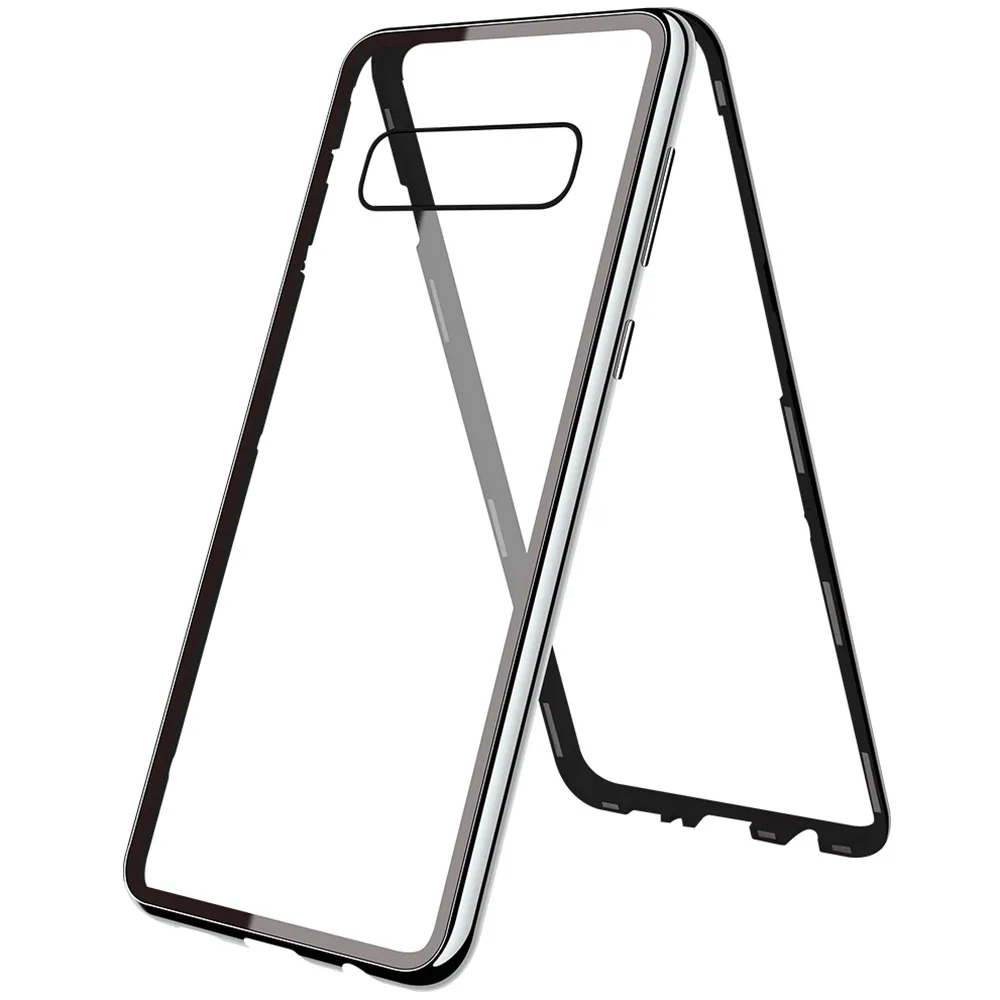 Магнитный адсорбционный чехол ярких цветов для samsung S8 S9 S10 Plus, чехол из закаленного стекла для samsung Galaxy Note 8 9, Магнитный чехол