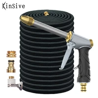 flexible expandable watering hose for garden brass water gun mangueras para jardin high pressure car washer sprinkler irrigation