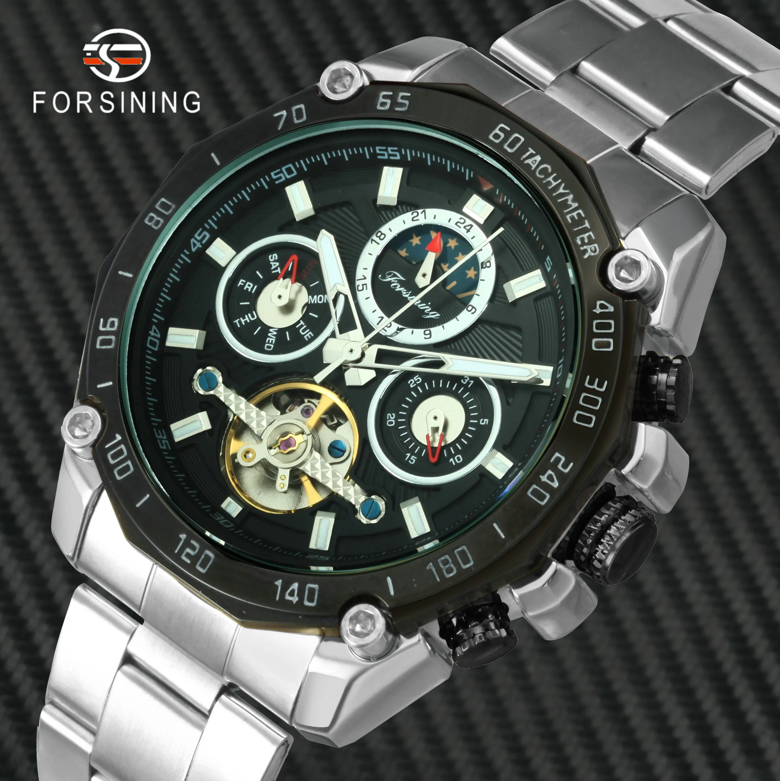 FORSINING автоматические мужские спортивные часы лучший бренд класса люкс Tourbillon