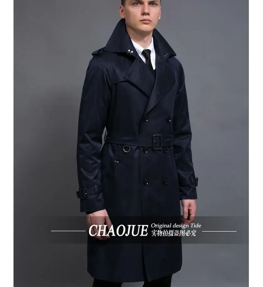 

Size Men Lager Clothing Free Shopping Europe And America Slim Double-breasted Windbreaker / S-6xl
