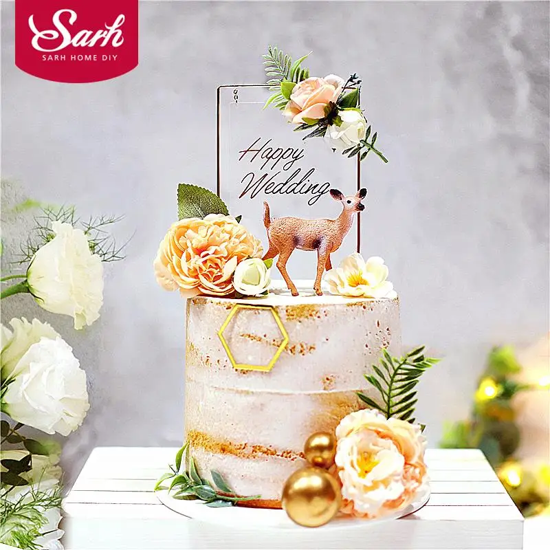 Крюк Свадебный нежный цветок торт Топпер для помолвки вечеринок юбилей выпечки