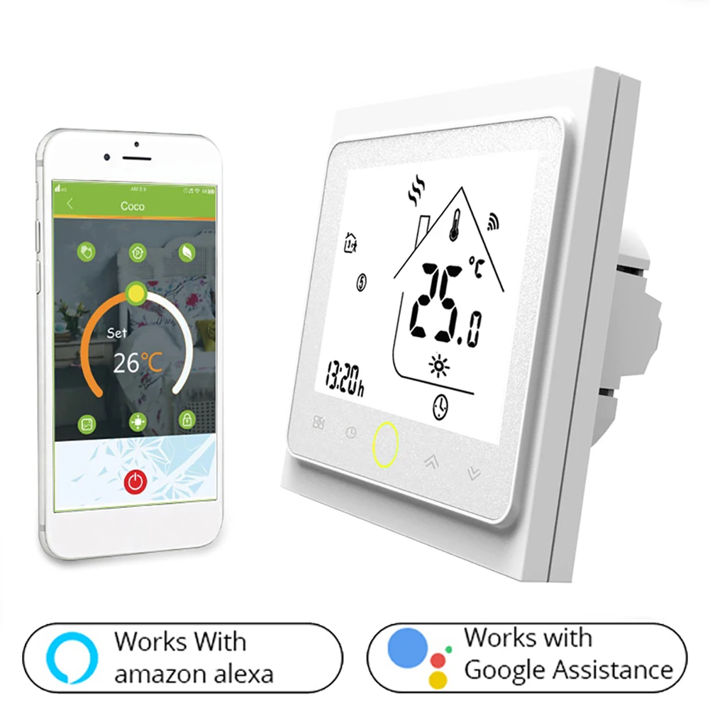 

Warm Floor Smart Home Control Work Touch Wi-Fi Smart Thermostat Temperature Controller App Control Voice Control