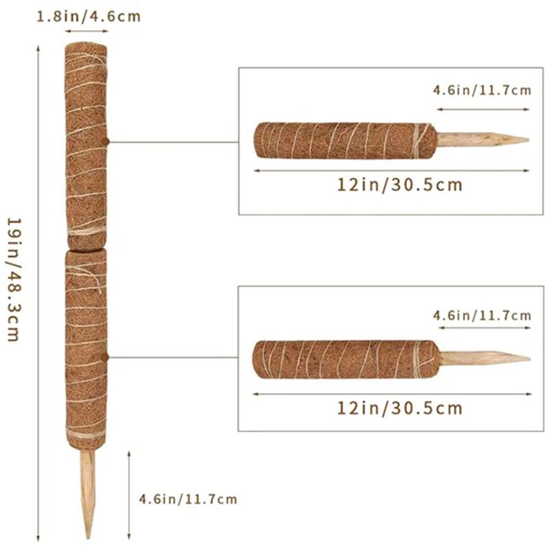 6 шт. удлинитель для альпинизма комнатных растений подставка палка Coir Moss Stick