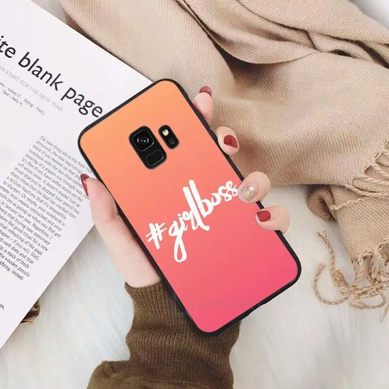 

Girl Boss Pink Women power Cartoon Novelty Phone Case For Samsung Galaxy S5 S6 S7 S8 S9 S10 S10e S20 edge plus lite
