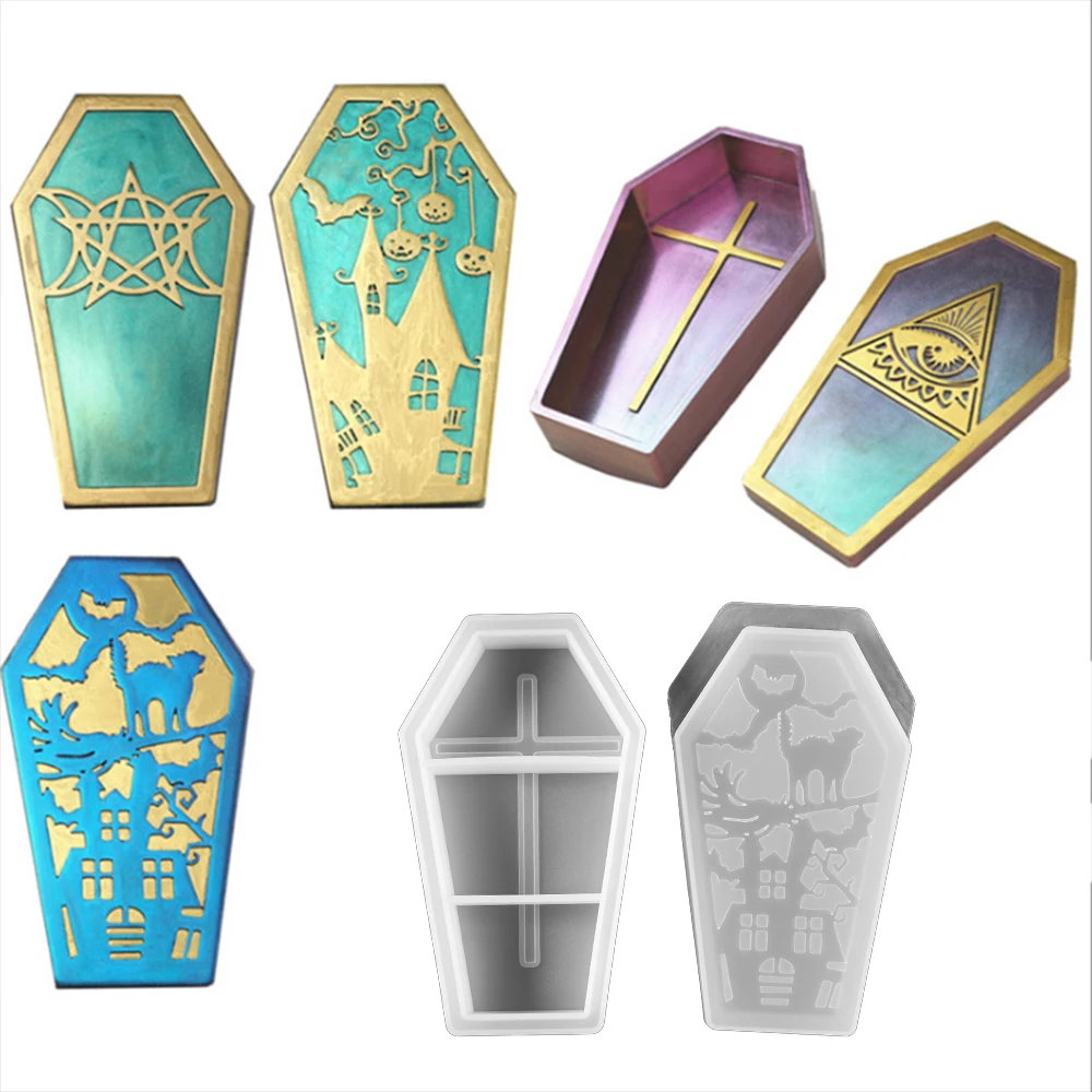 Гроб безделушка коробка силиконовая форма Хэллоуин готический контейнер Kawaii Goth