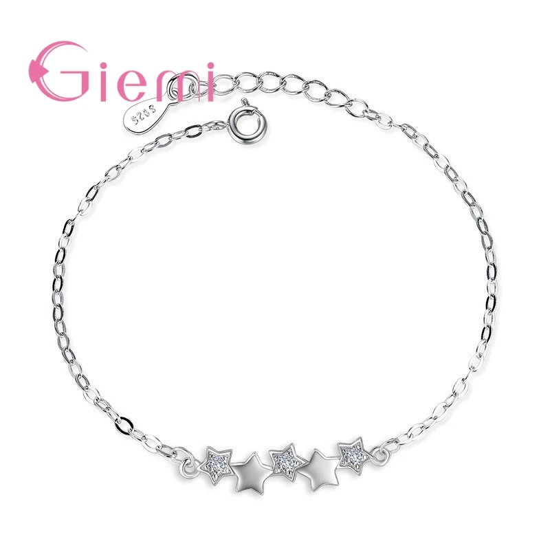 Минималистичный браслет для девочек с 5 звездами высокое качество серебро 925