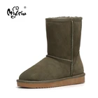 Женские зимние сапоги из 100% натуральной воловьей кожи, высококачественные австралийские сапоги, зимние сапоги для женщин, теплые сапоги для женщин