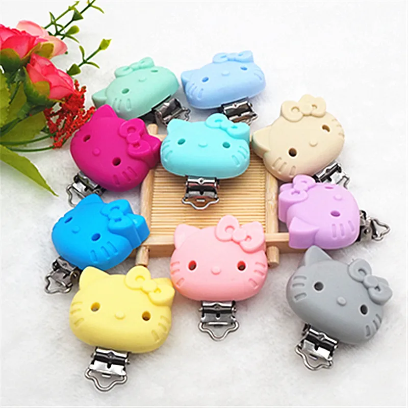 Chenkai 10 шт. силиконовые зажимы для кошек Сделай Сам детская погремушка грызунок