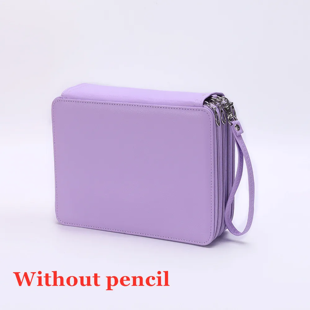 PU Leather School Pencil Case 184 Holes Large Capacity Colored Pencil Bag Box Multi-functional Pencilcase For Art Supplies Gift - Цвет: Purple NOT PEN