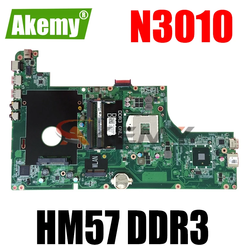 

Материнская плата Akemy для ноутбука DELL inspiron N3010, HM57 DDR3, бесплатный core i3, центральный процессор, CN-0Y5C30 0Y5C30, Y5C30, DA0UM7MB6E0