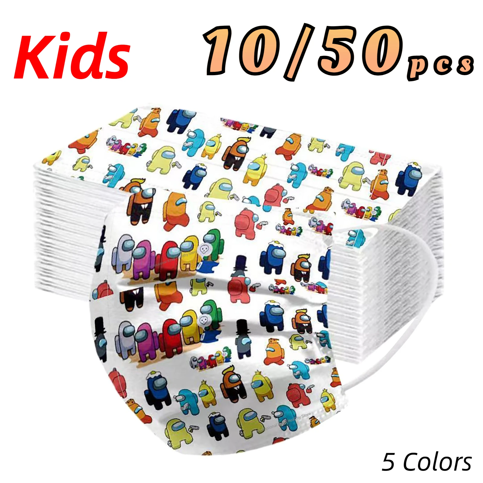 Одноразовые Детские маски 10-50 шт. три слоя пыли и расплава спрея милые детские
