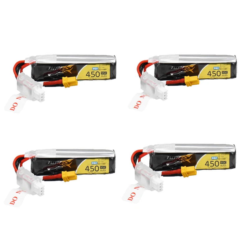 1/2/4 шт. татту 7 6 V 450 мА/ч 95C 2S HV 4 35 пакет XT30 Plug Lipo Батарея для Betafpv квадролет с