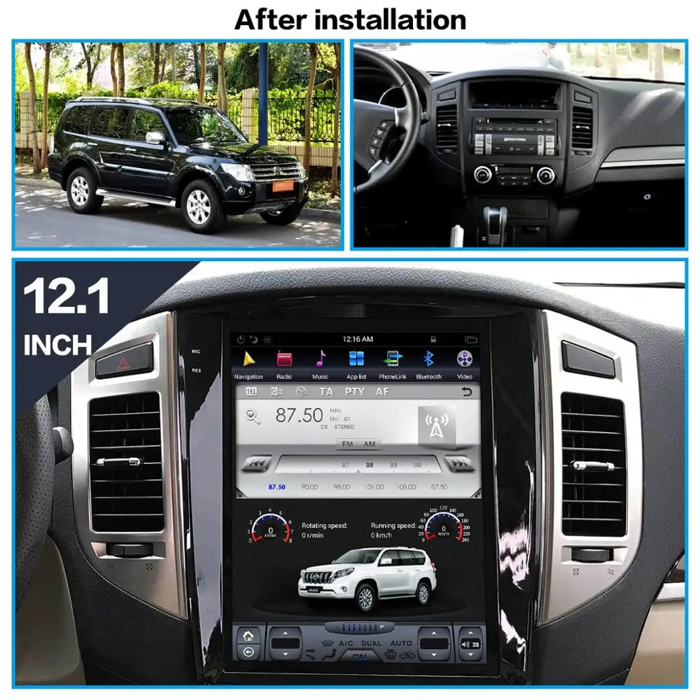 Автомобильный DVD-плеер в стиле Tesla px6 Android 9 0 4 + 64 ГБ GPS-навигация для Mitsubishi Pajero V97 V93