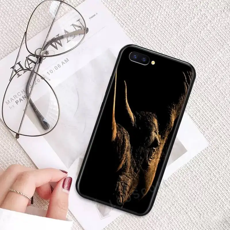 

Rhinoceros animal cool Domineering Phone Case For OPPO R9 R11 R15 R17 RENO Realme S PLUS Normal 2z 3 5 C2 pro accessories