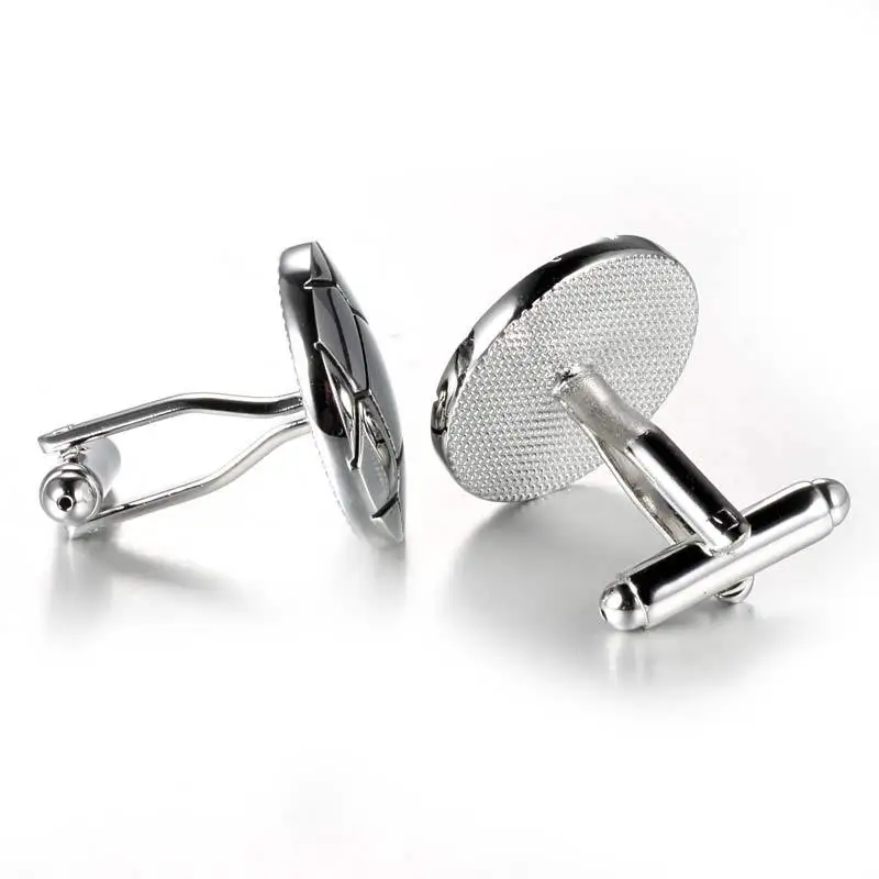 Серебряные запонки для мужчин модные серебристые Цвет футбольный мяч круглый