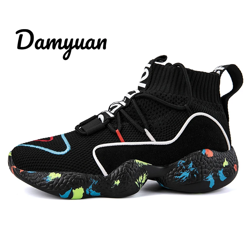 Damyuan/Новинка года; модная обувь; Мужская обувь; женские дышащие удобные повседневные легкие носки - Цвет: Черный