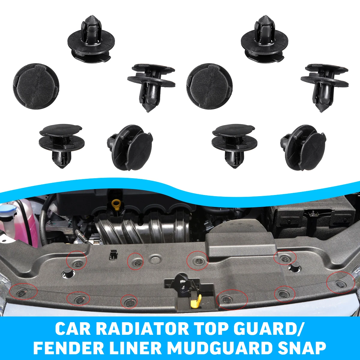 

10Pcs Front Radiator Top Guard Cover B182 Fender Liner Snap Clip For Geely Atlas Boyue NL3 Proton X70 Emgrand X7 Sport EC8 E8 GT