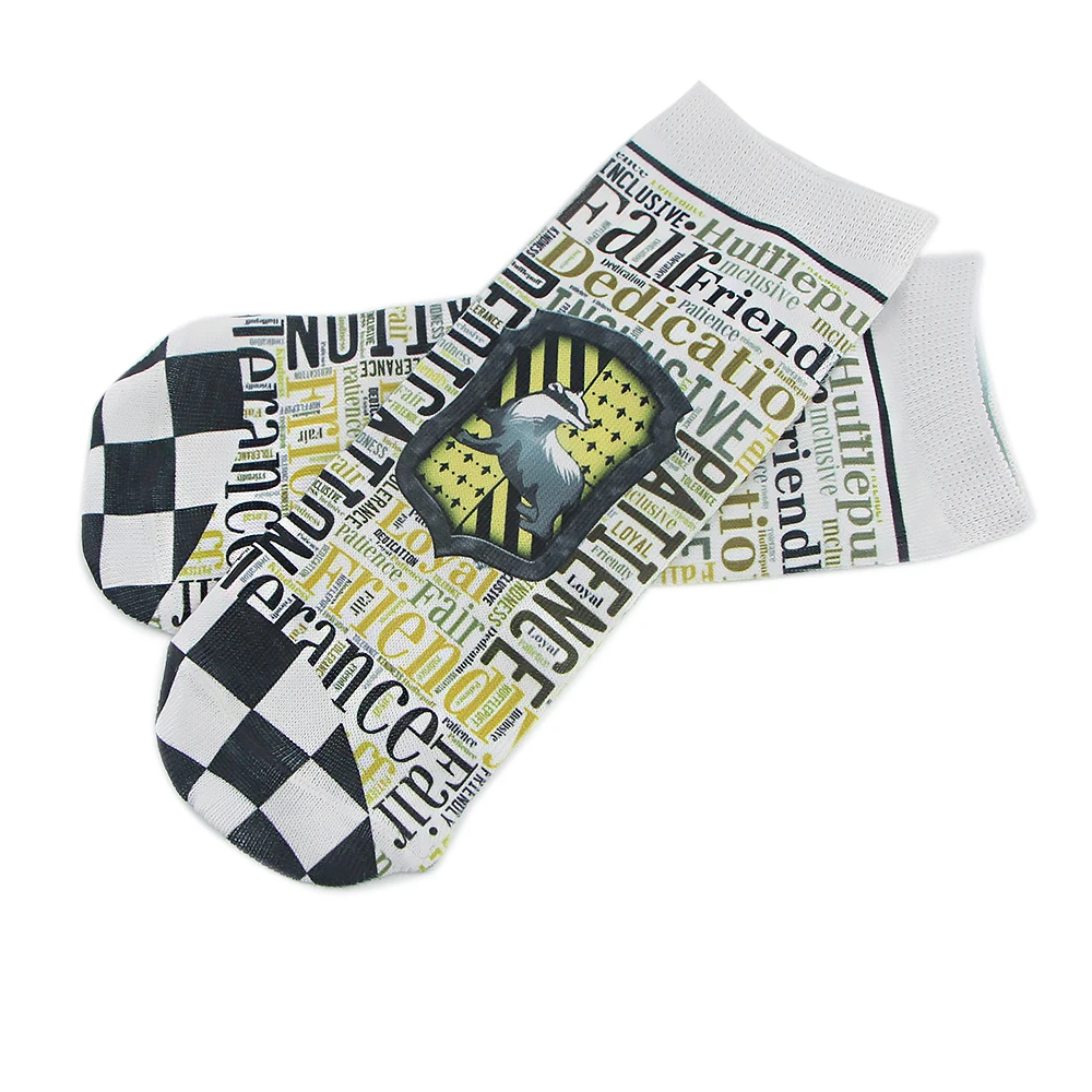 ZF2122 1pair Magical School Wizard Student Cotton Print Sock Lion Snake Fox Socks Fashion Cartoon Comfortable Unisex Sock