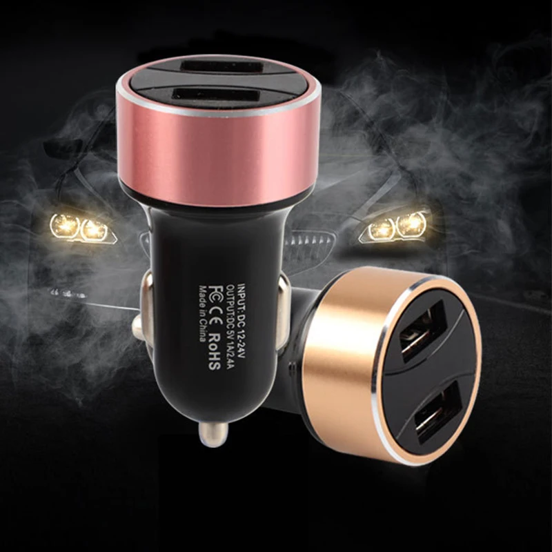 

1 Pc New High Quality 3 Color Car Bullet Charger 2.1A Digital Display Dual USB Adapter Cigarette Lighter Automobile Accessories