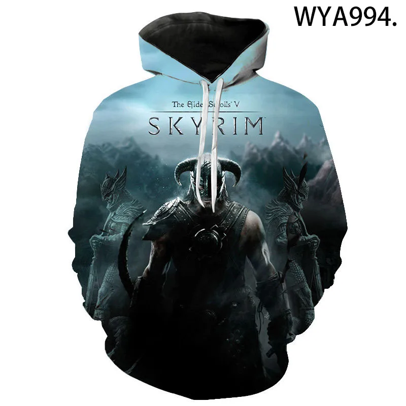 Новинка 2021 повседневные толстовки Skyrim с 3D принтом для мужчин и женщин детские