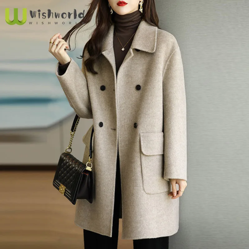 

Coat More Female Trend of New Fund of 2021 Autumn Winters Warm Han Edition Cultivate One's Morality in Long Woolen Cloth Coat