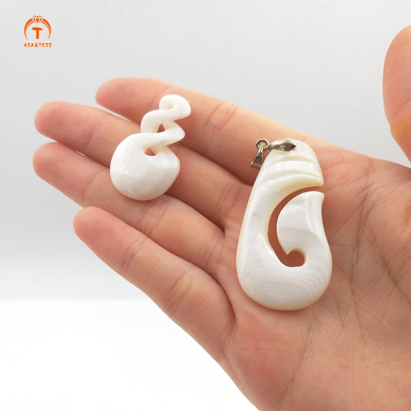 

3Pcs Natural Polishing White Shell Pendants For Necklace Exquisite Spiral Shape Shell For Women Jewelry Necklace Especially Gift