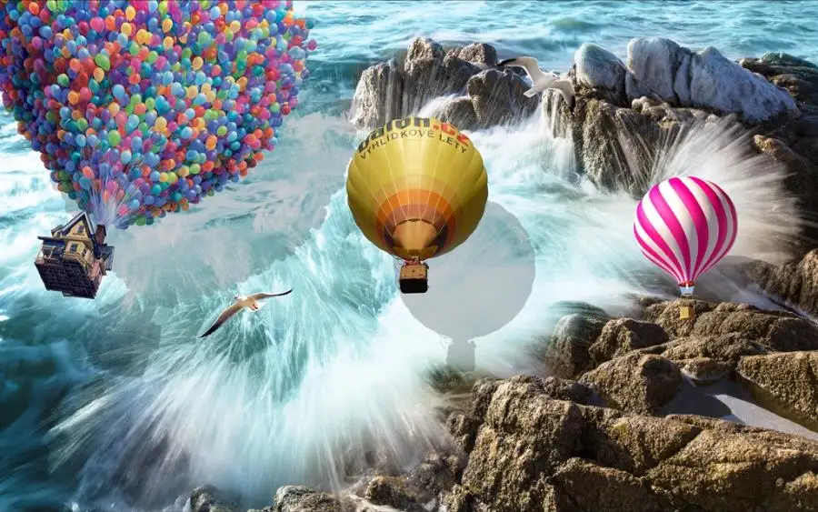 Настенный фон с изображением глобуса скалы ТВ Настенные обои для гостиной