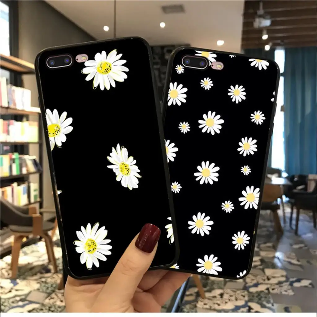 Yinuoda daisy черный ТПУ Мягкий силиконовый чехол для телефона Apple iPhone 8 7 6 6S Plus X XS MAX 5 5S SE