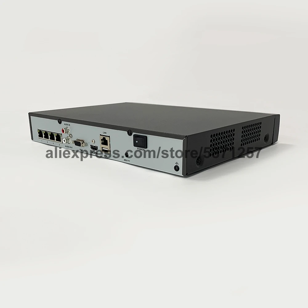 Оригинальный NVR Hikvision 4ch PoE порты 4K DS 7604NI K1/4P Plug & Play видеорегистратор 1 SATA интерфейс