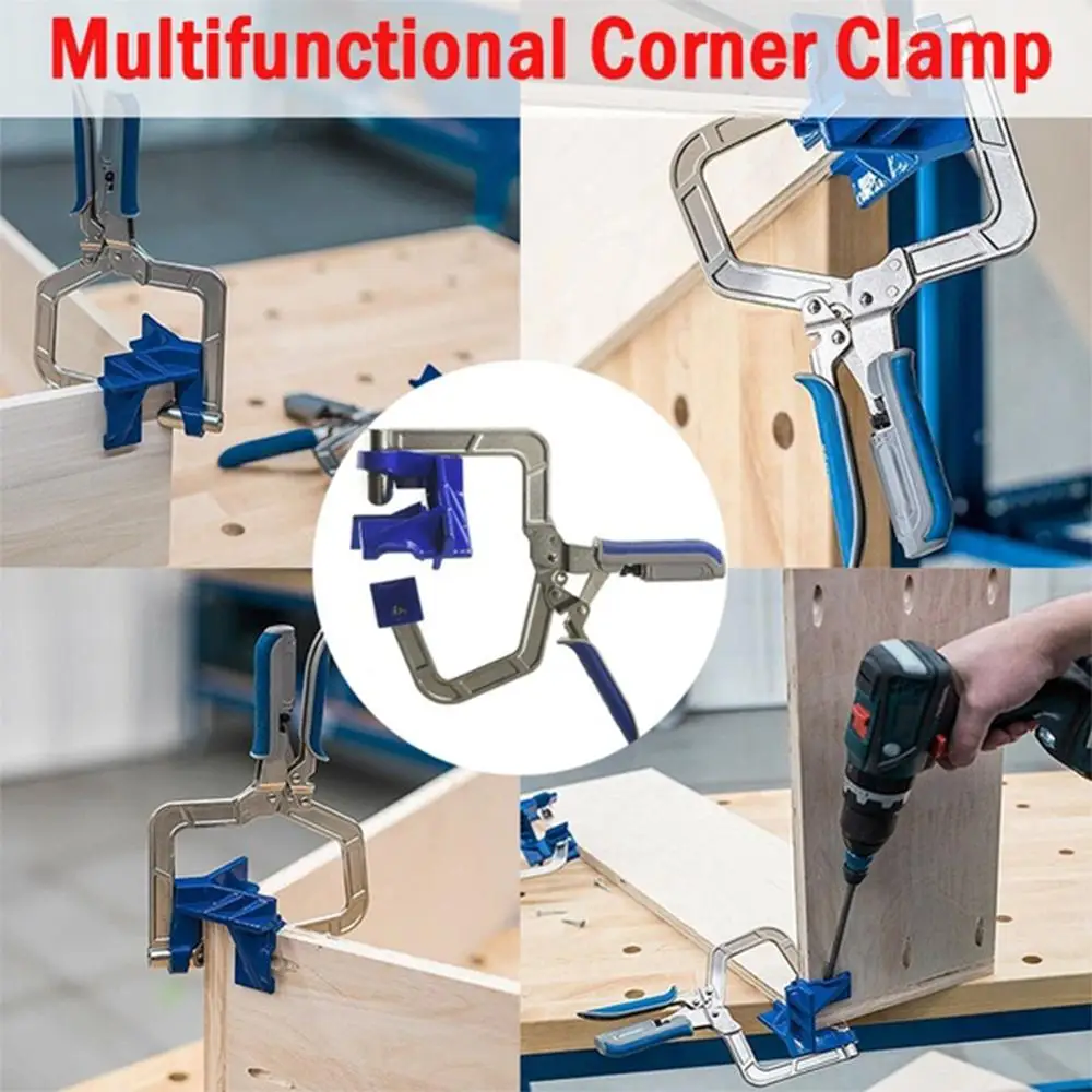 

New Auto-adjustable 90 Degree Right Angle Woodworking Clamp Quick Clamp Pliers Picture Frame Corner Clip Hand Tool T-Clamp