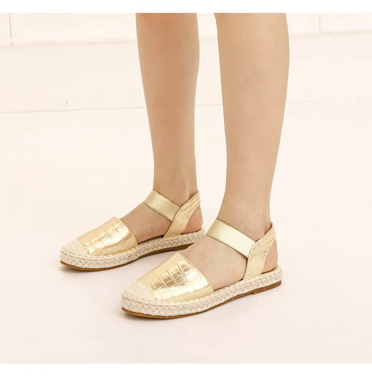 

Women Sandals Fashion Straw Shoes Woman Summer Fisherman Sandals Ankle Strap Casual Ladies Flat Sandals