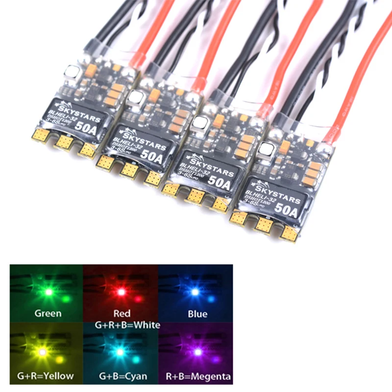 SKYSTARS высокое качество BLHeli_32 Бит 3-6S 50A бесщеточный ESC встроенный светодиодный