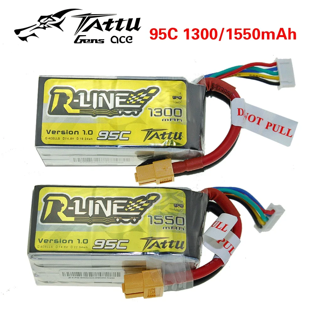 Ace Tattu R Line 1 0 LiPo перезаряжаемая батарея 1300 мАч 1550 95C 14 8 в 22 2 4S 6S для RC FPV гоночного