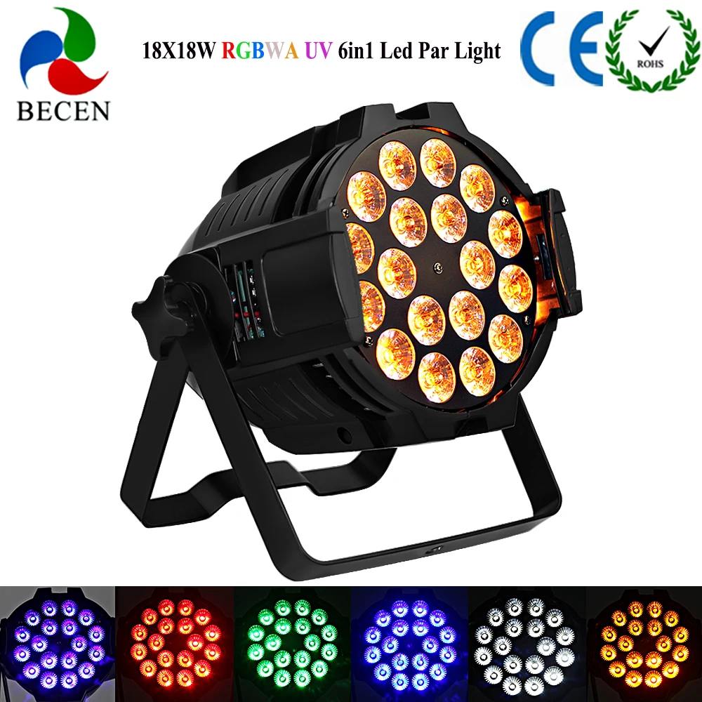 Бесплатный налог 18x18 Вт 6в1 Led Par огни RGBWA UV DJ свет корабль от евро склад | Лампы и