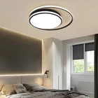 Спальня столовой чехлы для кухни с современная светодиодная люстра простые черные круглые декоративные, для потолочных светильников творческий дом освещение