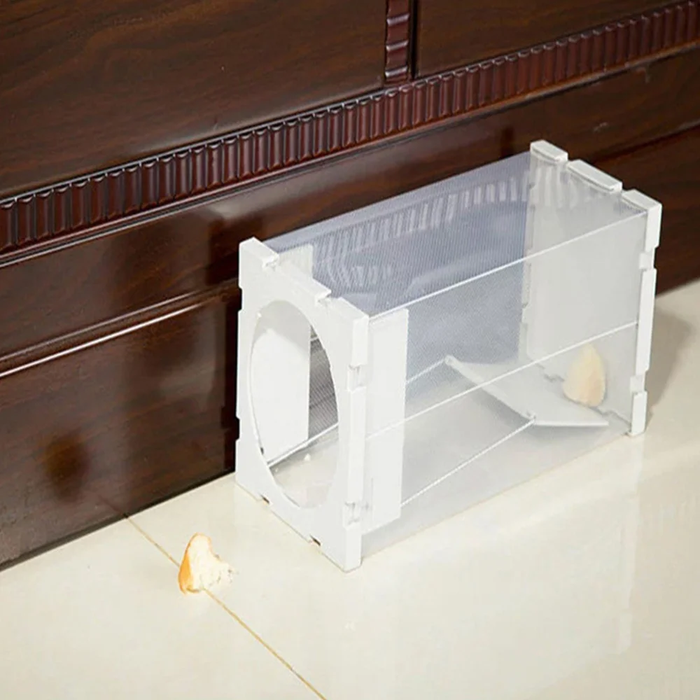 

Humane Animal Live Cage Rat Cage Trap Catcher Live Rodent Control (Transparent White)