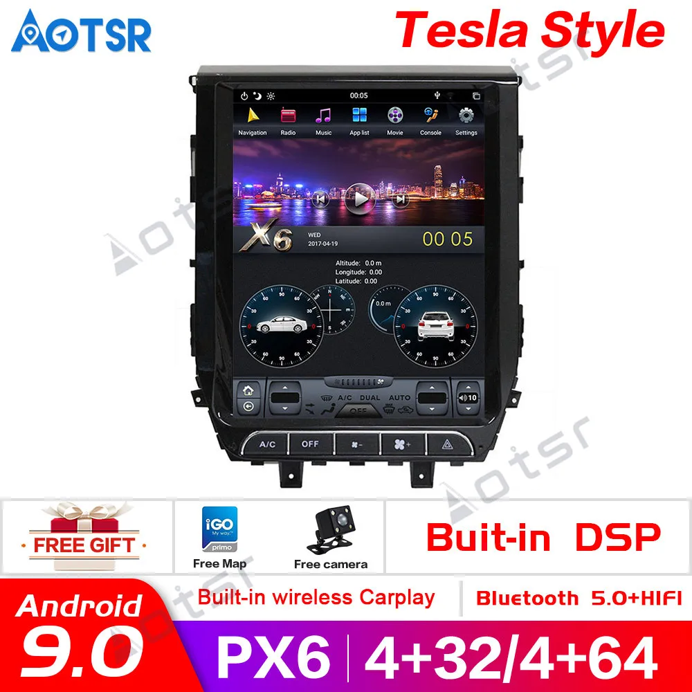 12 дюймовый автомобильный DVD-плеер N0 на Android 9 0 в стиле Tesla с GPS-навигацией для Toyota Land
