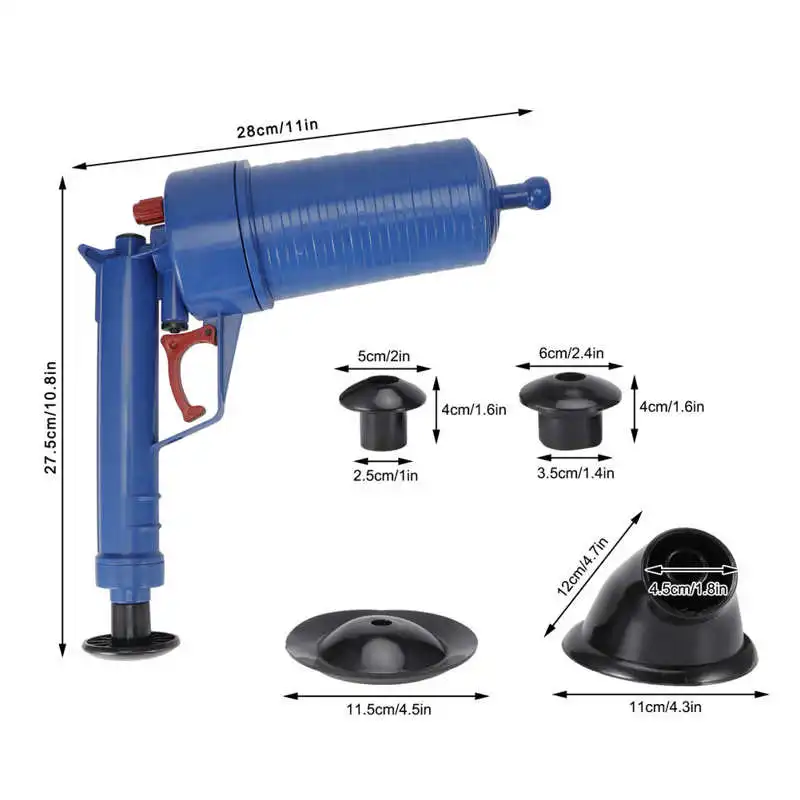 

Powerful Toilet Plunger Manual Drain Cleaner Clog Remover Tool for Bathroom Kitchen Clogged Pipe Cleaner Pump