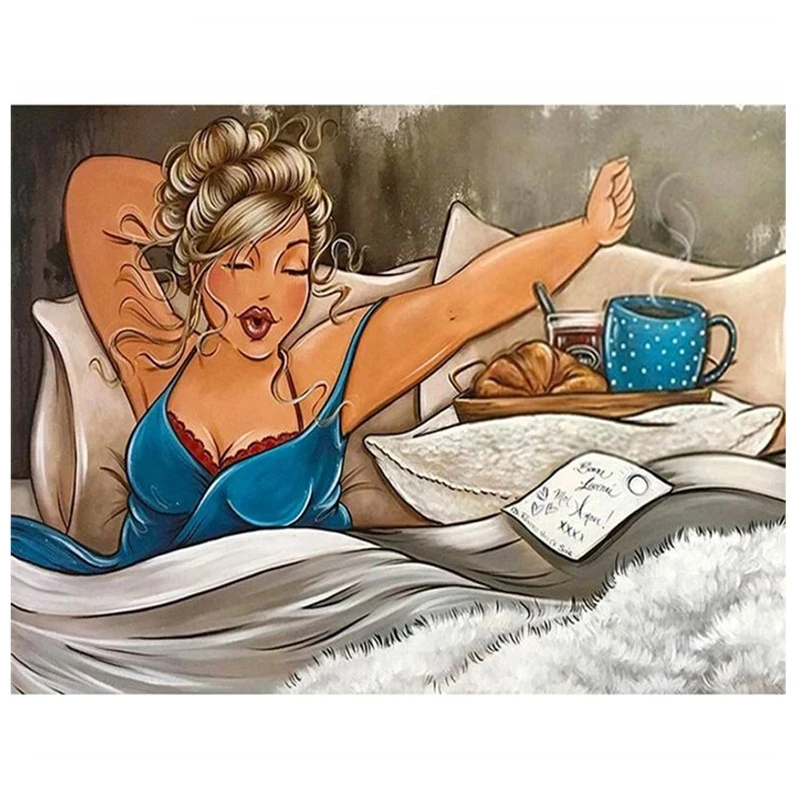 Алмазная 5D картина сделай сам на завтрак женщина вышивка крестиком алмазная Fat Lady