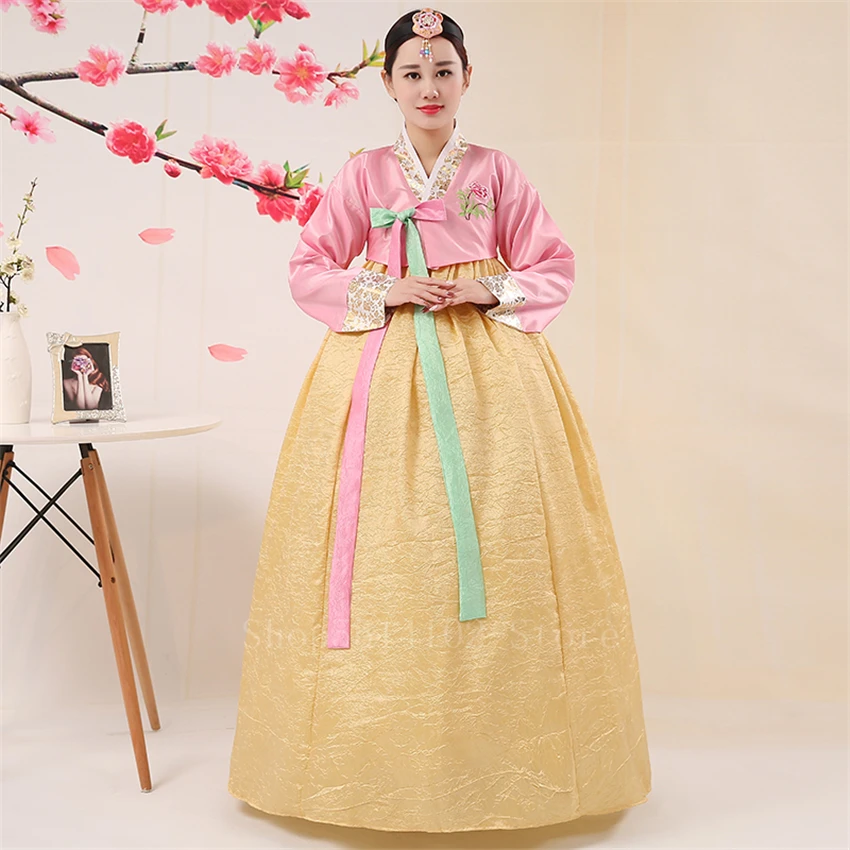 Традиционное платье Hanbok для женщин азиатское классическое корейское свадебное