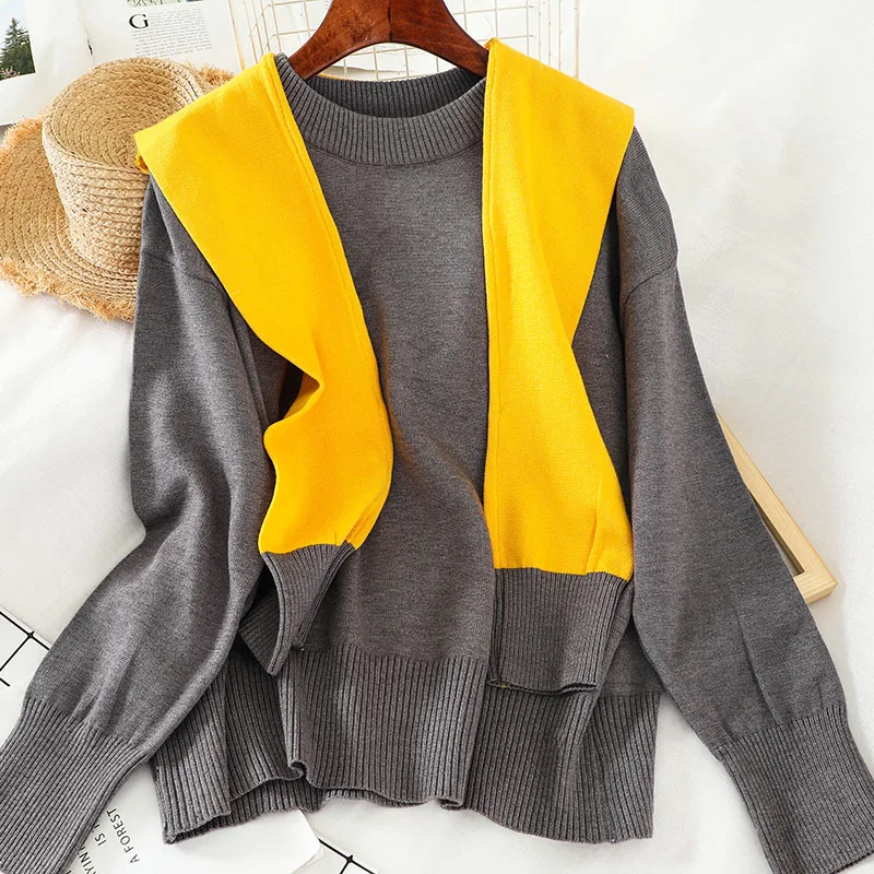 2019 Новая мода Женская одежда свитер женский костюм из двух частей L922 |