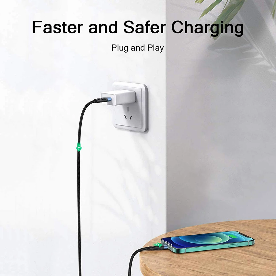 USB-кабель QGeeM MFi для iPhone 12 Pro Max X XR 11 8 7 Plus быстрая зарядка с разъемом Lightning 2 4 А