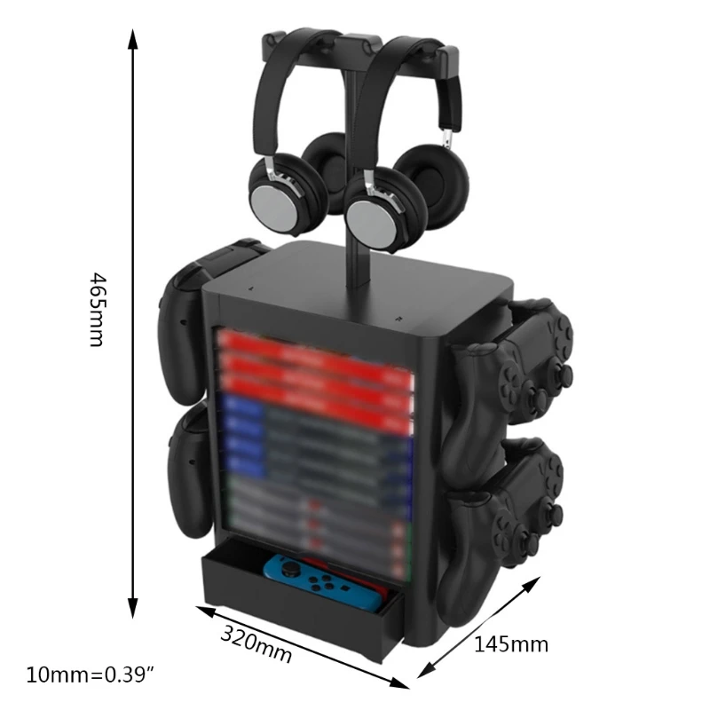 

Multi-Functional Storage Rack Holder for PS5 PS4 4 Switch Game Disc