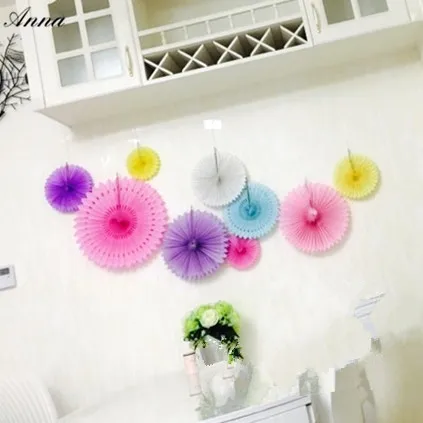 16 дюймов (40 см) полые подвесные бумажные вееры для дома сада свадьбы детского дня