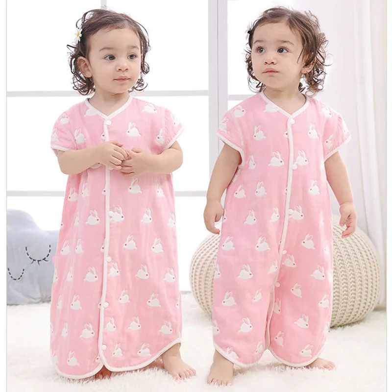 

Baby Pure Cotton Legs Six-layer Gauze Sleeping Bag Newborn Baby Nightgown Summer Autumn Thin Children's Sleeping Anti-kick Quilt